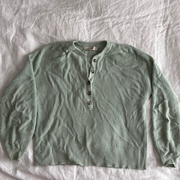 Loft fisherman Henley button sweater 100% cotton - Picture 2 of 2